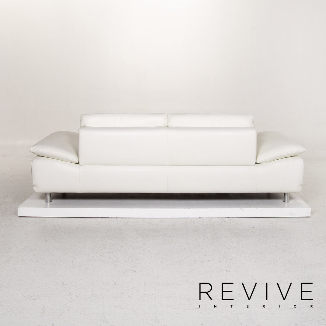 Koinor Leder Sofa Weiß Dreisitzer Funktion Couch #13429