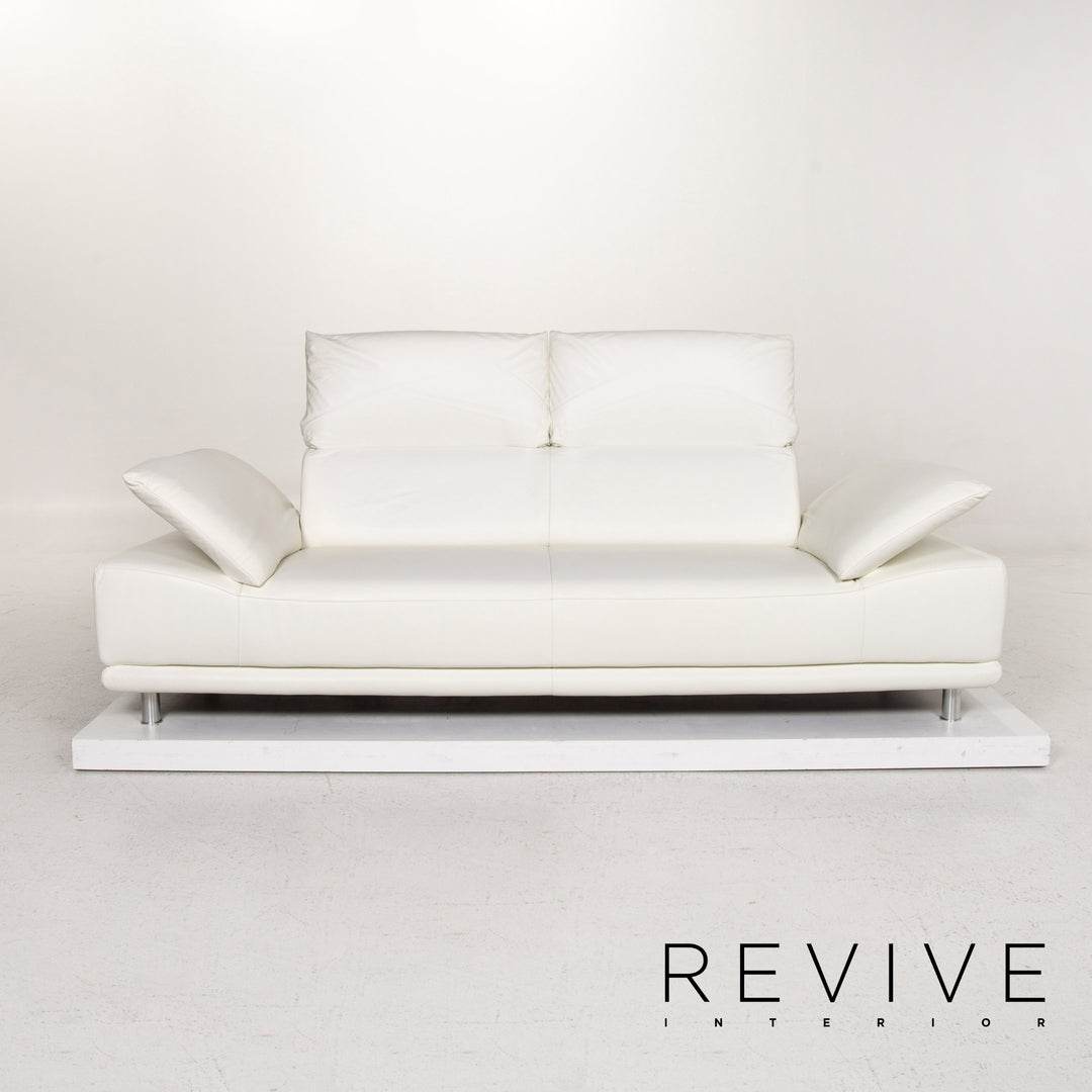Koinor Leder Sofa Weiß Dreisitzer Funktion Couch #13429