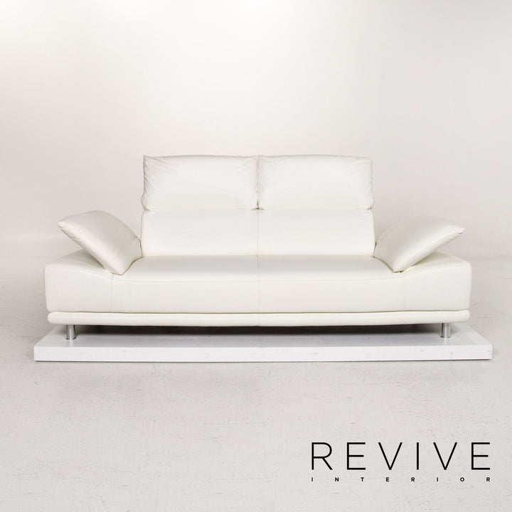 Koinor Leder Sofa Weiß Dreisitzer Funktion Couch #13429