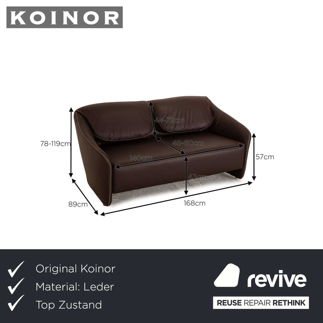 Koinor Leder Zweisitzer Braun Sofa Couch manuelle Funktion