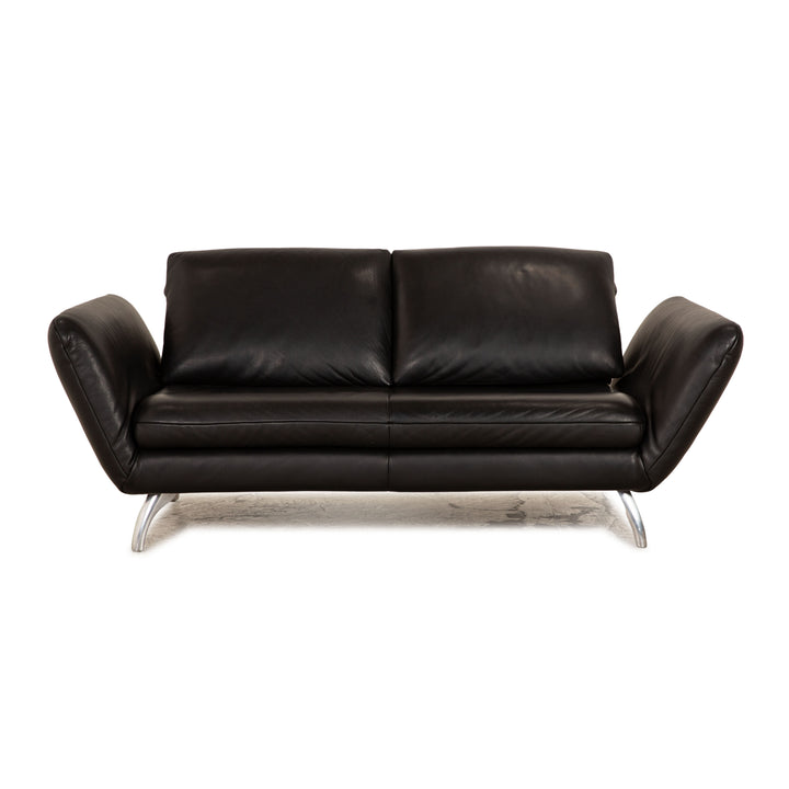 Koinor Leder Zweisitzer Schwarz manuelle Funktion Sofa Couch