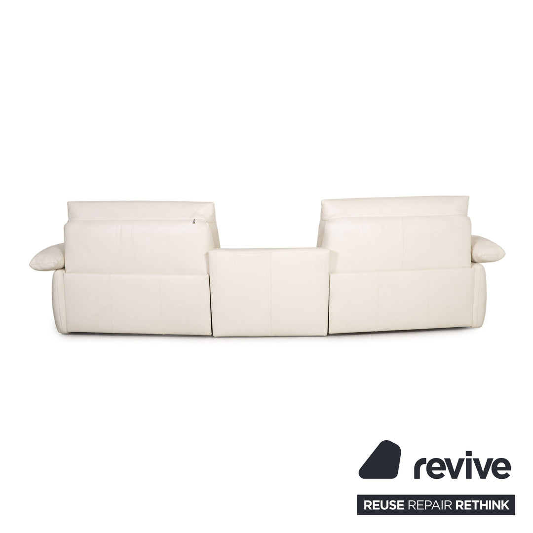 Koinor Leder Zweisitzer Weiß Sofa Couch elektrische Relaxfunktion