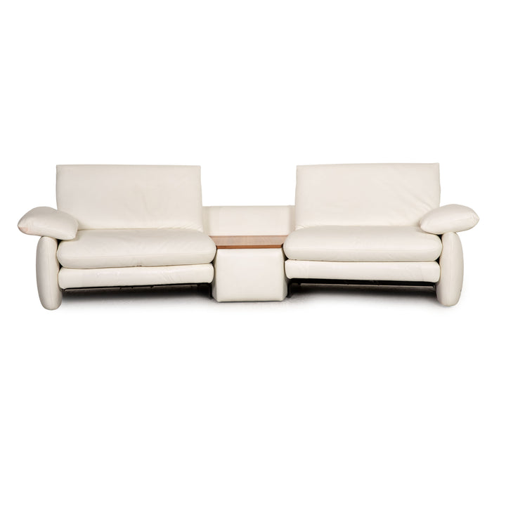 Koinor Leder Zweisitzer Weiß Sofa Couch elektrische Relaxfunktion