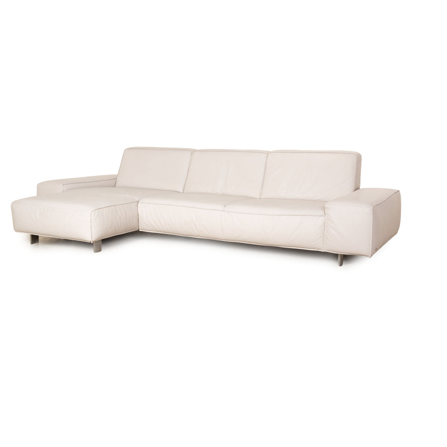 Koinor Mac Leather Corner Sofa Light Gray Recamiere Left Sofa Couch