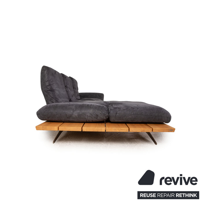 Koinor Marilyn Canapé d'angle en tissu Gris Fonction canapé