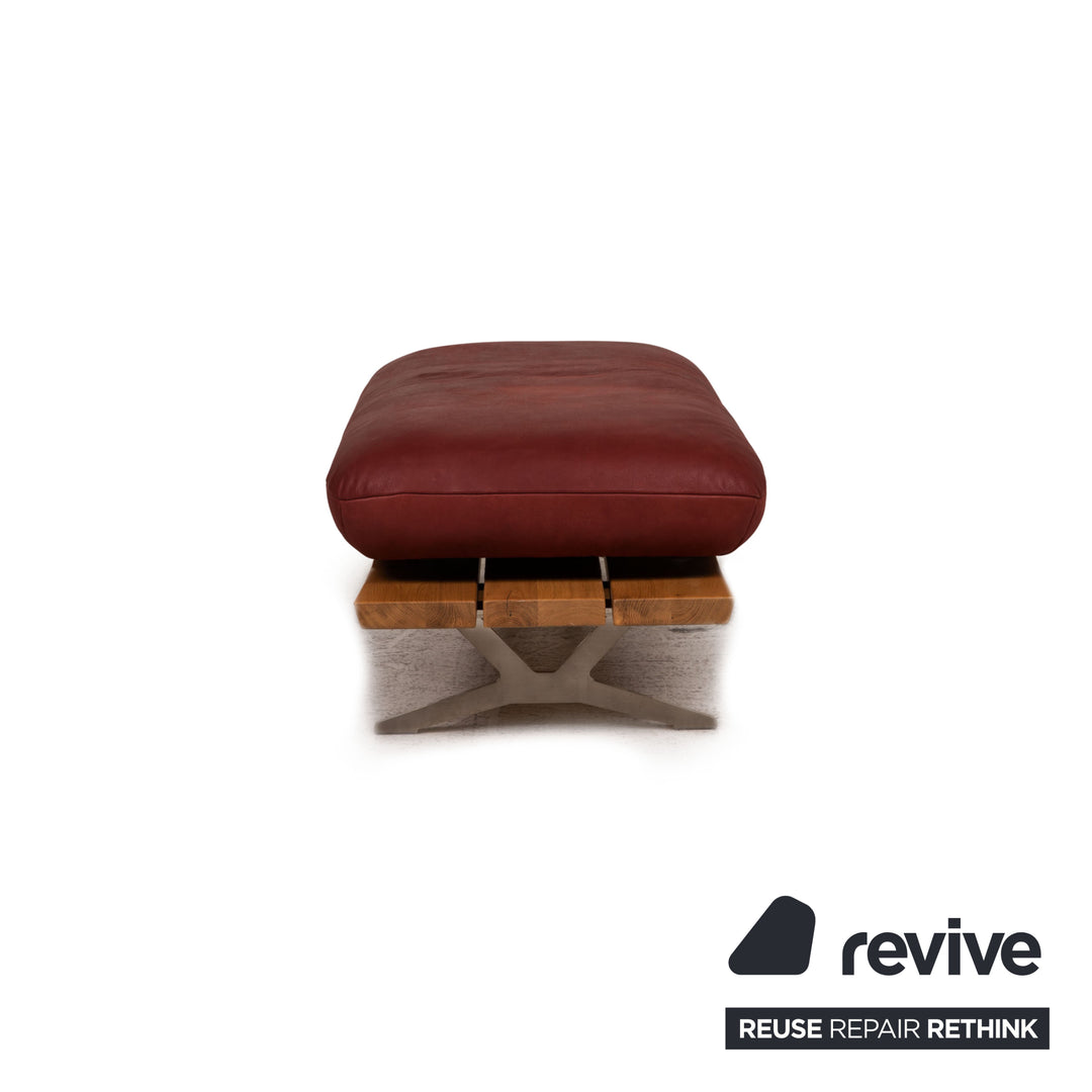 Koinor Marylin Leder Sofa Garnitur Rot Ecksofa Hocker Couch Funktion