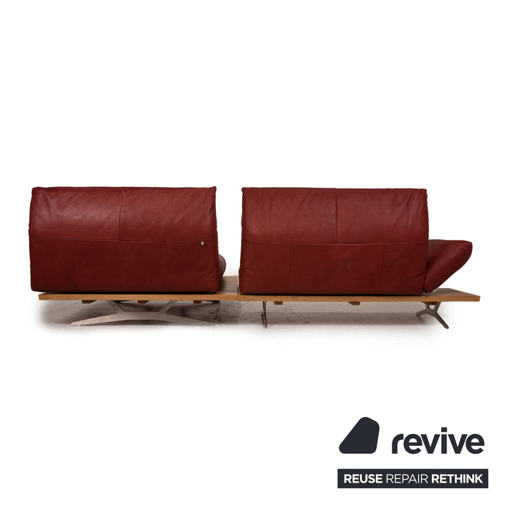 Koinor Marylin Leder Sofa Garnitur Rot Ecksofa Hocker Couch Funktion