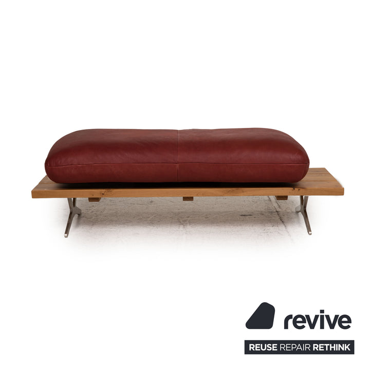 Koinor Marylin Leder Sofa Garnitur Rot Ecksofa Hocker Couch Funktion