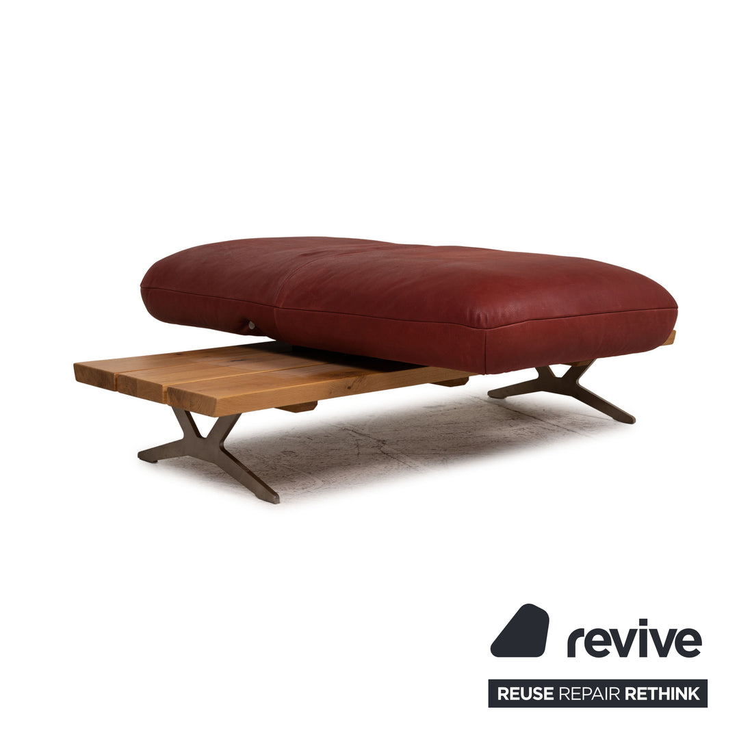 Koinor Marylin Leder Sofa Garnitur Rot Ecksofa Hocker Couch Funktion