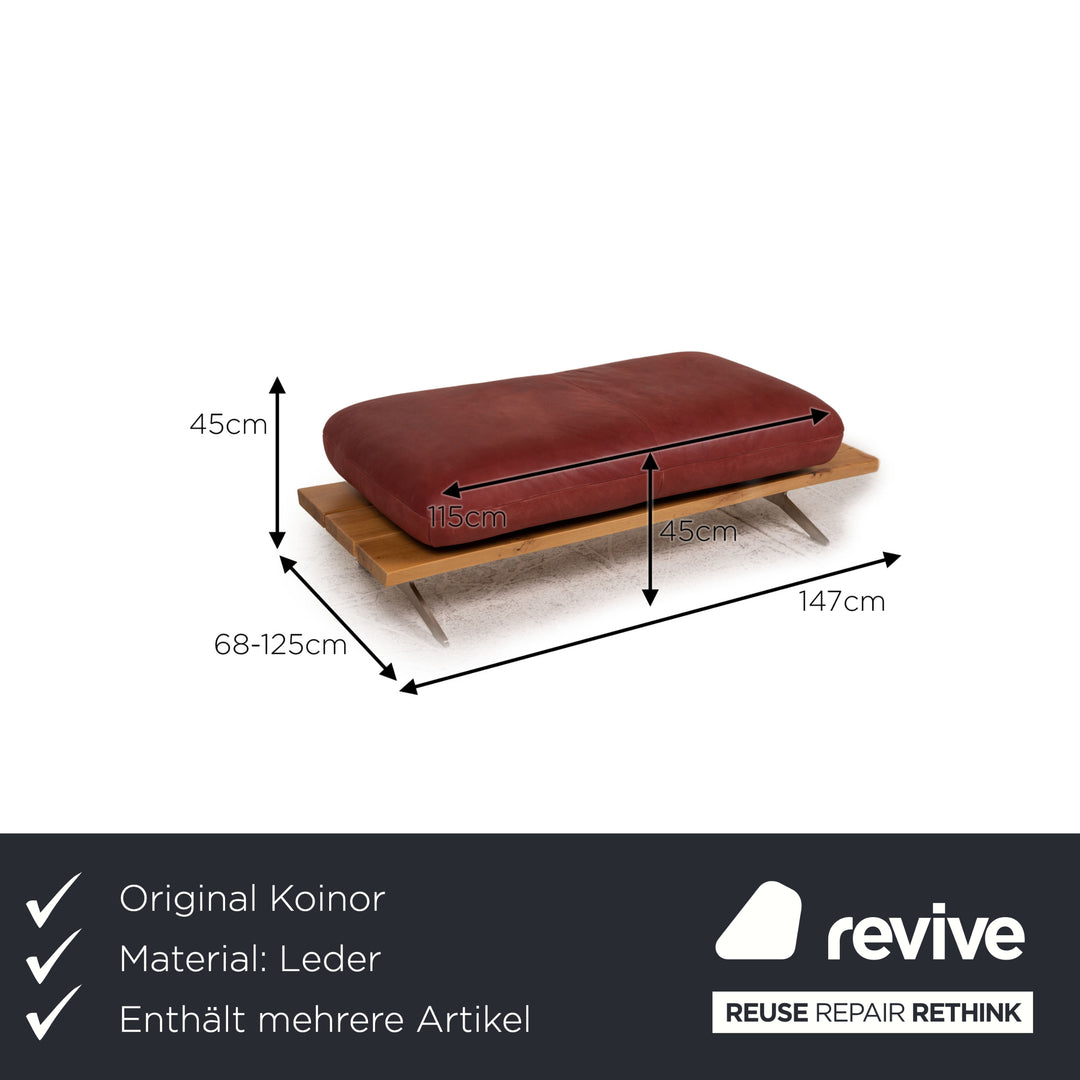 Koinor Marylin Leder Sofa Garnitur Rot Ecksofa Hocker Couch Funktion