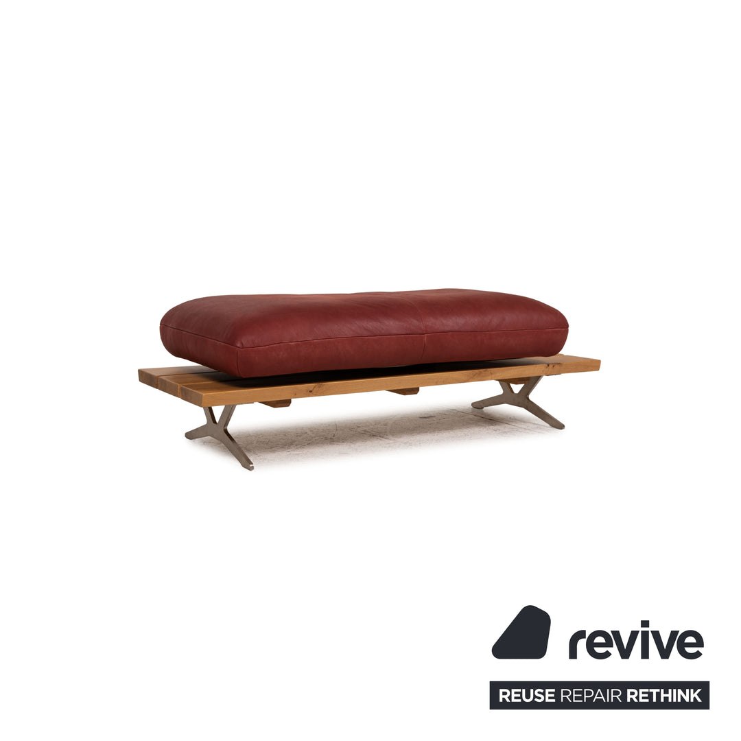Koinor Marylin Leder Sofa Garnitur Rot Ecksofa Hocker Couch Funktion