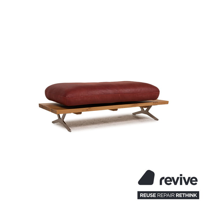 Koinor Marylin Leder Sofa Garnitur Rot Ecksofa Hocker Couch Funktion