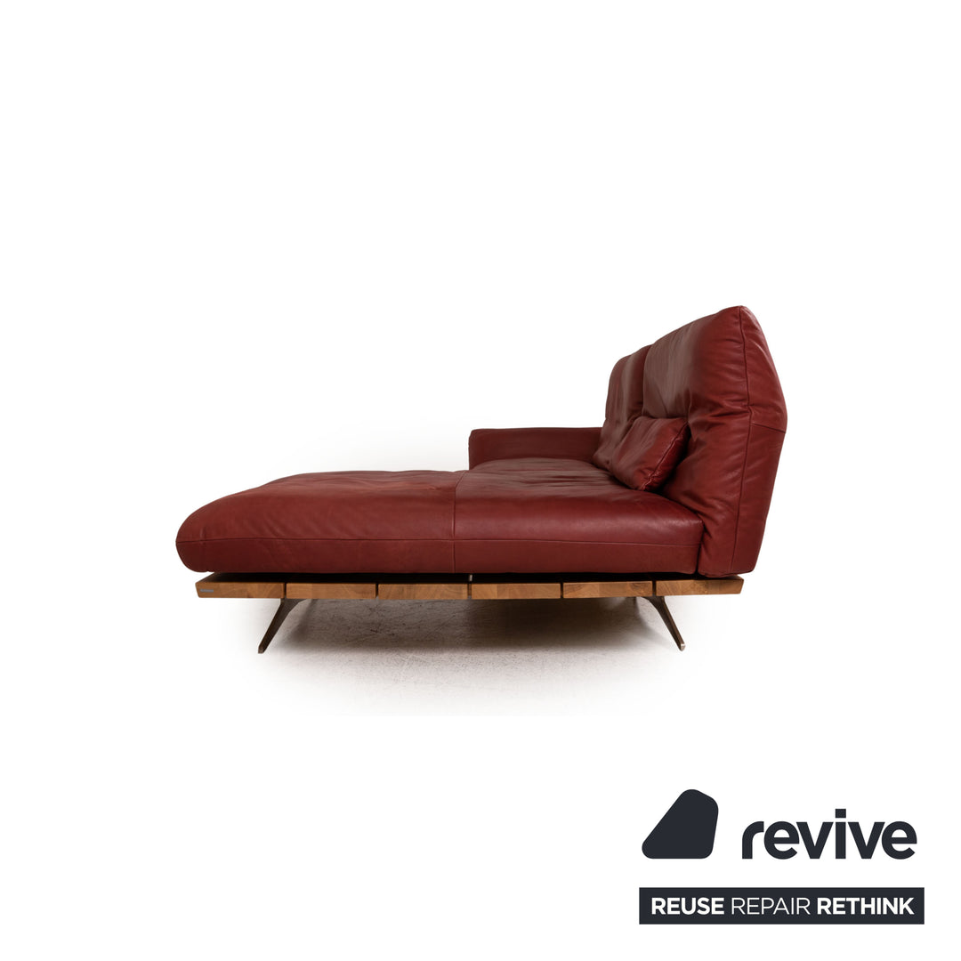 Koinor Marylin Leder Sofa Garnitur Rot Ecksofa Hocker Couch Funktion