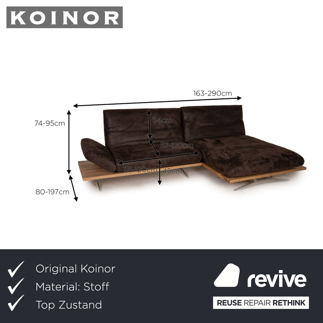 Koinor Marylin Stoff Sofa Braun Ecksofa Couch Funktion Relaxfunktion