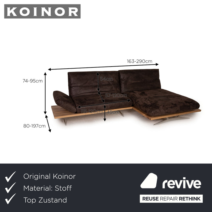 Koinor Marylin Stoff Sofa Braun Ecksofa Couch Funktion Relaxfunktion