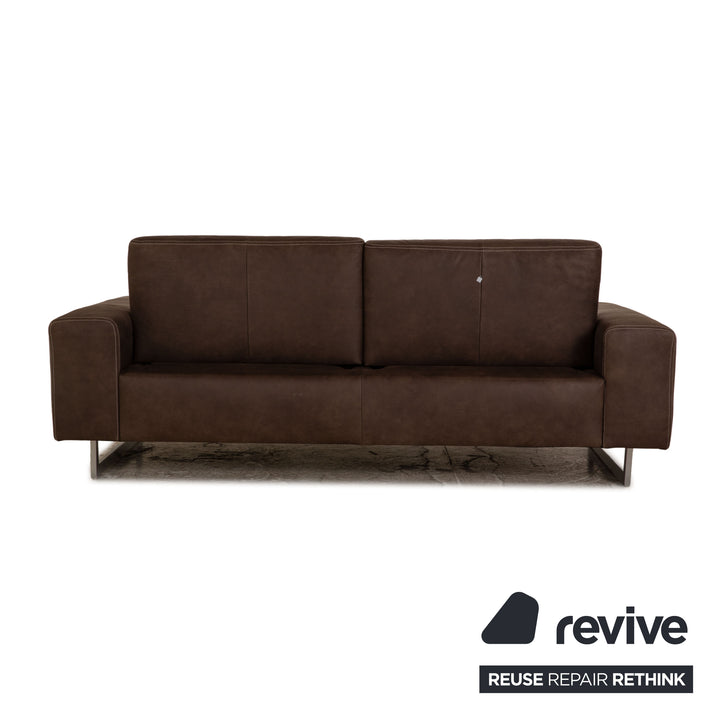 Koinor Mio 2 Leder Dreisitzer Sofa Couch Braun manuelle Funktion
