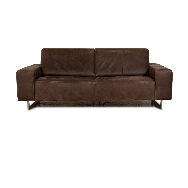 Koinor Mio 2 Leder Dreisitzer Sofa Couch Braun manuelle Funktion