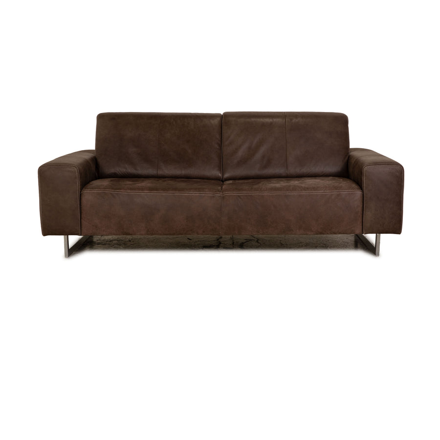 Koinor Mio 2 Leder Dreisitzer Sofa Couch Braun manuelle Funktion