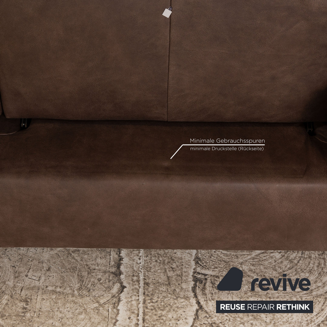 Koinor Mio 2 Leder Dreisitzer Sofa Couch Braun manuelle Funktion