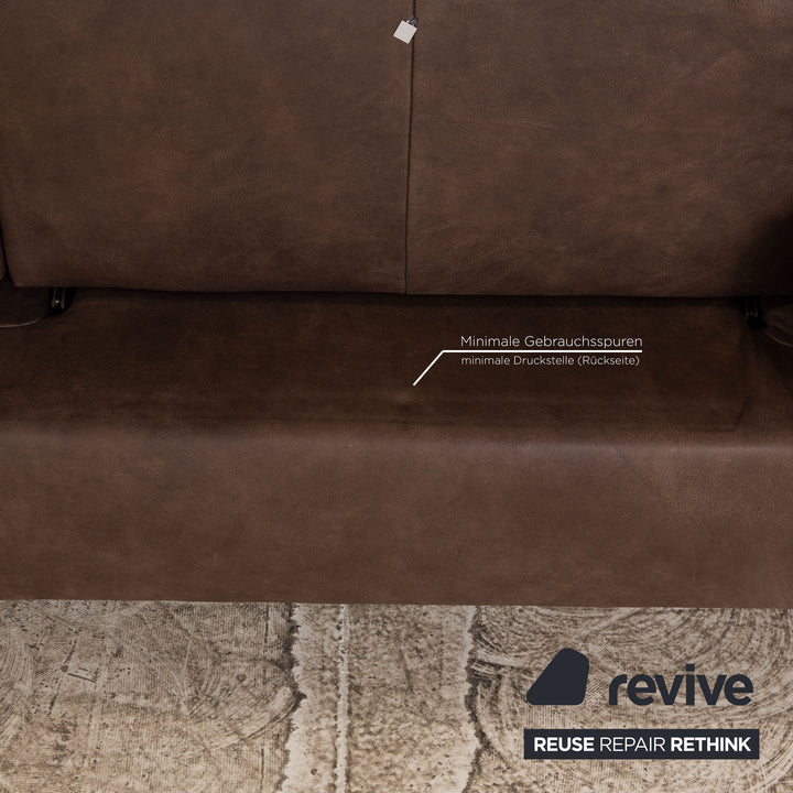 Koinor Mio 2 Leder Dreisitzer Sofa Couch Braun manuelle Funktion