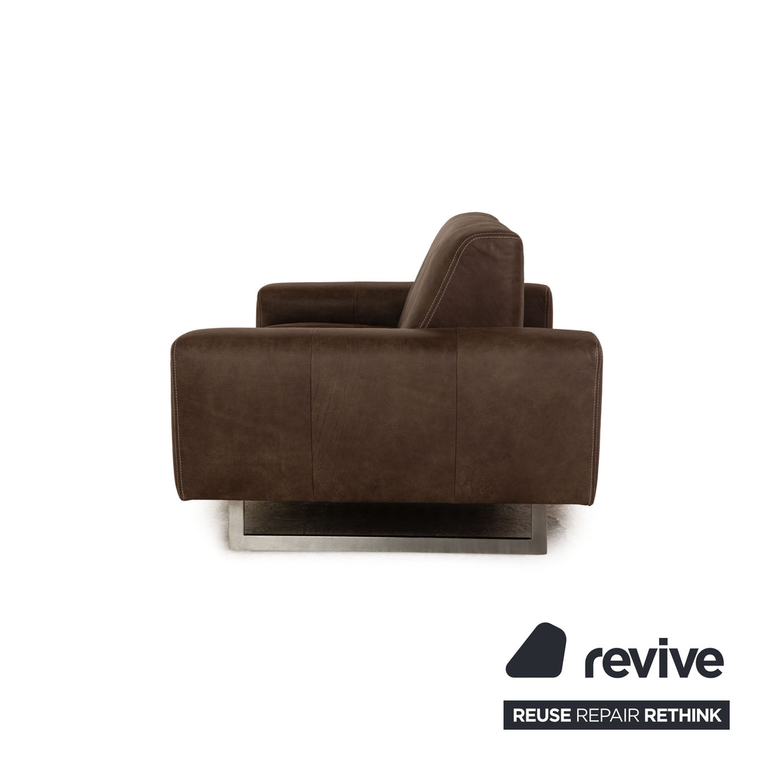 Koinor Mio 2 Leder Dreisitzer Sofa Couch Braun manuelle Funktion