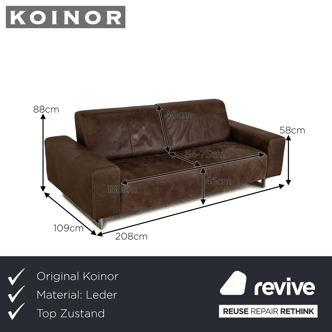 Koinor Mio 2 Leder Dreisitzer Sofa Couch Braun manuelle Funktion