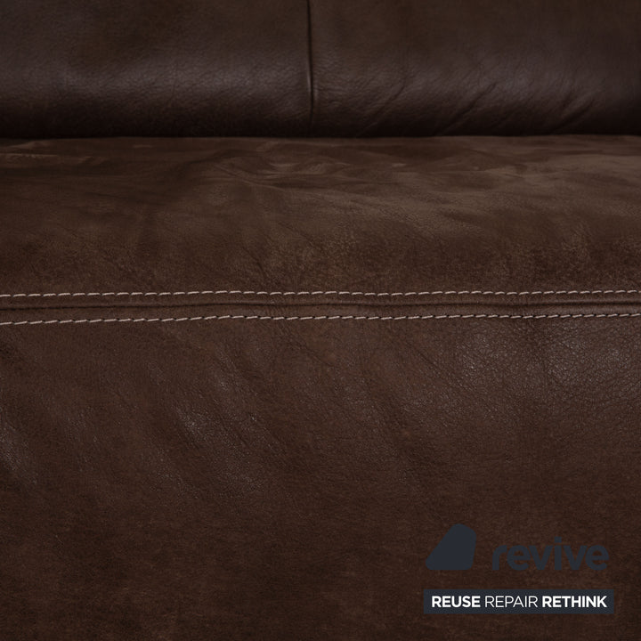 Koinor Mio 2 Leder Dreisitzer Sofa Couch Braun manuelle Funktion