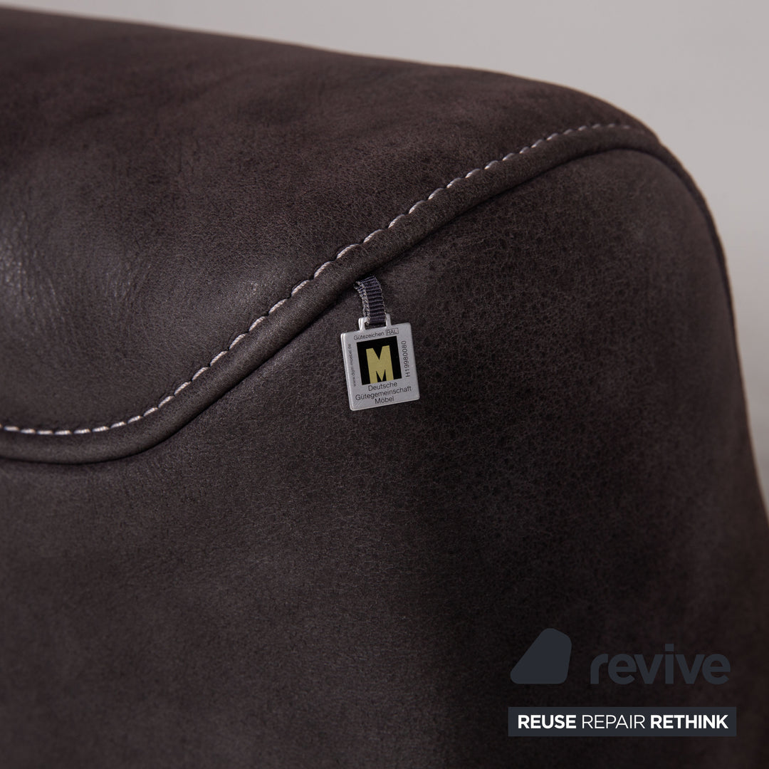 Koinor MONROE leather sofa set gray 2x three-seater 1x stool function