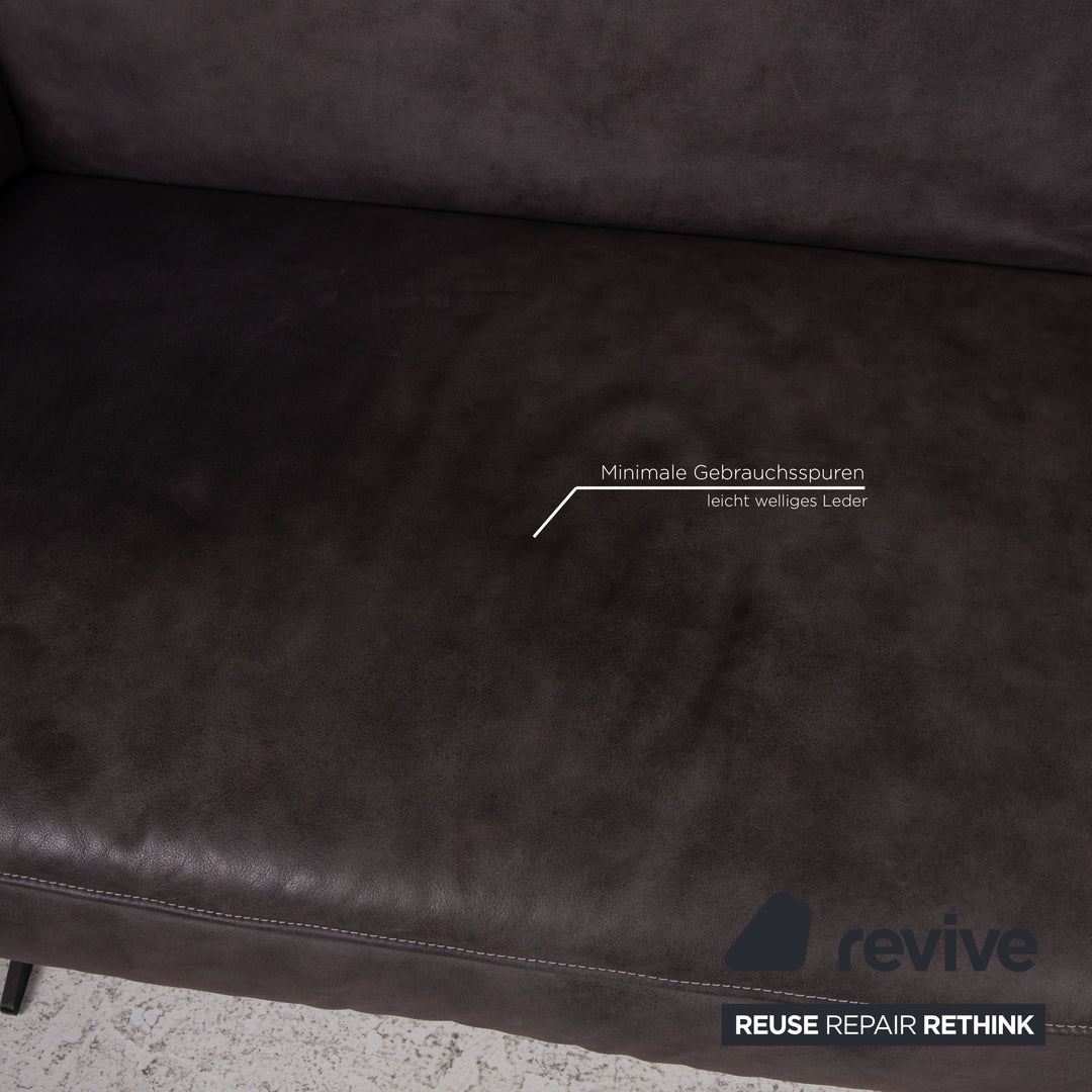 Koinor MONROE Leder Sofa Grau Dreisitzer Couch Funktion