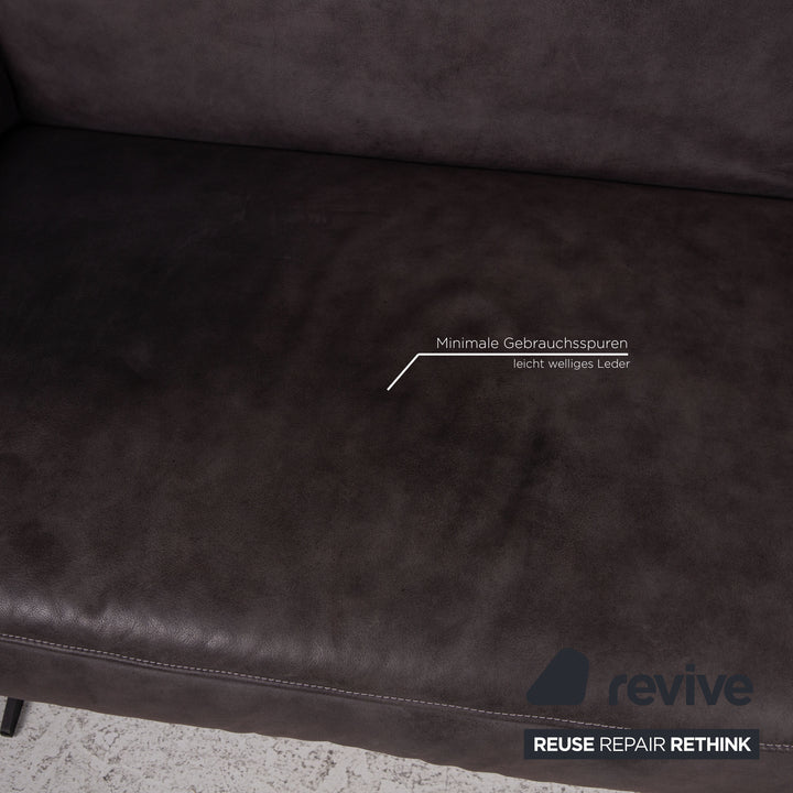 Koinor MONROE Leder Sofa Grau Dreisitzer Couch Funktion