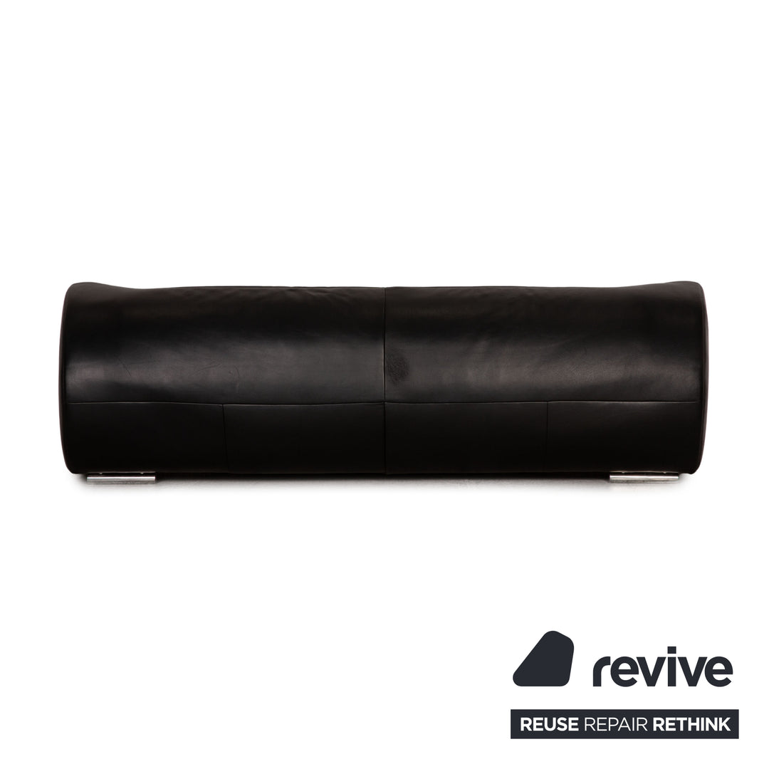 Koinor Pearl Leder Dreisitzer Schwarz Sofa Couch