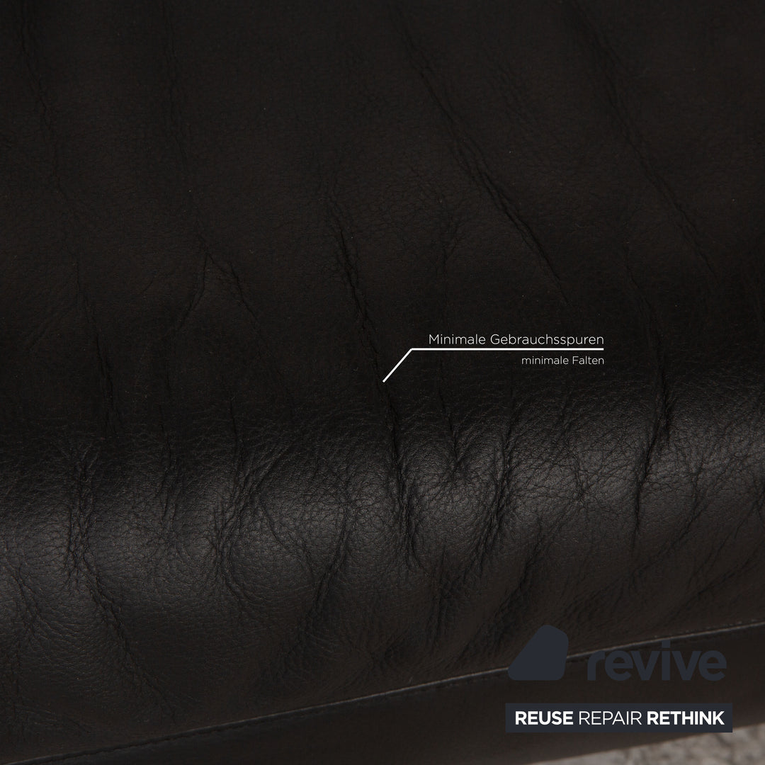 Koinor Pearl Leder Dreisitzer Schwarz Sofa Couch