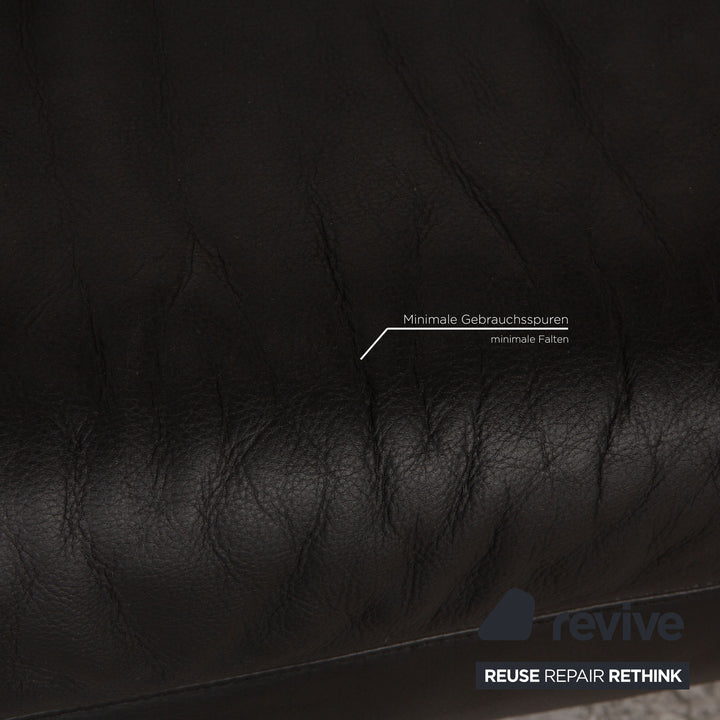 Koinor Pearl Leder Dreisitzer Schwarz Sofa Couch