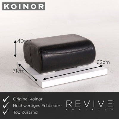 Koinor Pearl Leder Hocker Schwarz Ottoman #12593