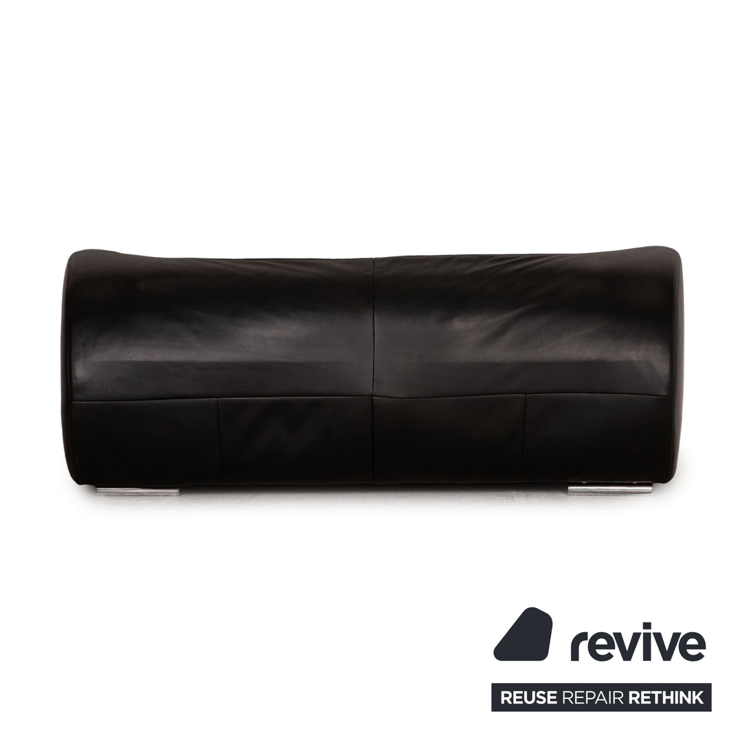 Koinor Pearl Leder Sofa Garnitur Schwarz Dreisitzer Zweisitzer Sofa Couch