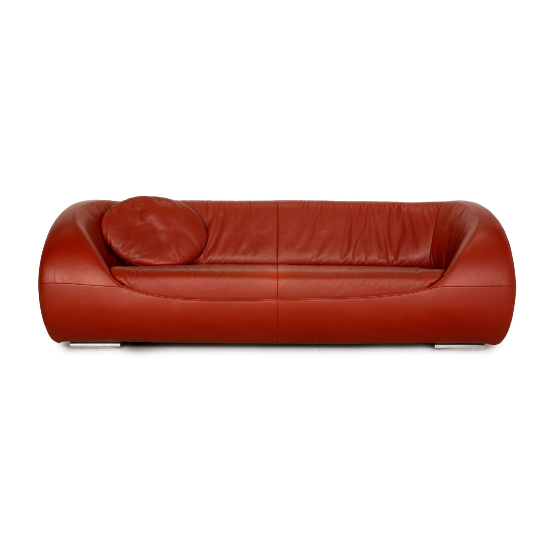 Koinor Pearl Leder Sofa Orange Dreisitzer Couch