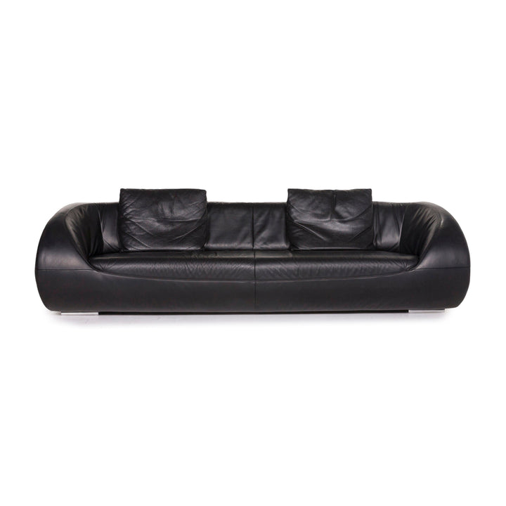 Koinor canapé en cuir perlé noir canapé trois places #12592