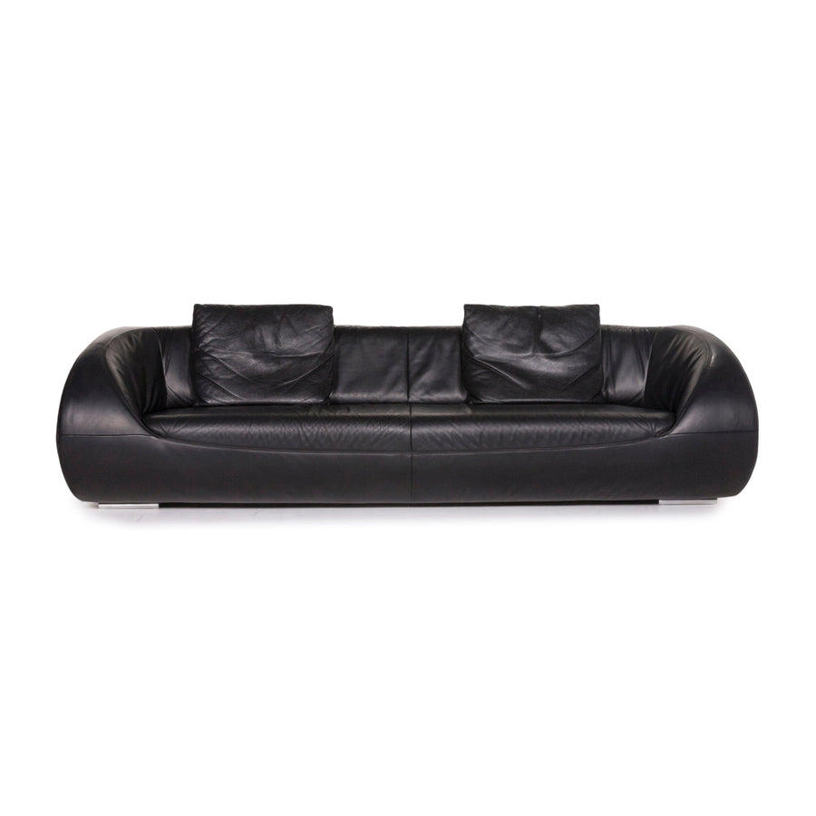 Koinor canapé en cuir perlé noir canapé trois places #12592