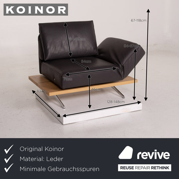 Koinor Phoenix Leder Sessel Grau Zweisitzer Funktion #15009