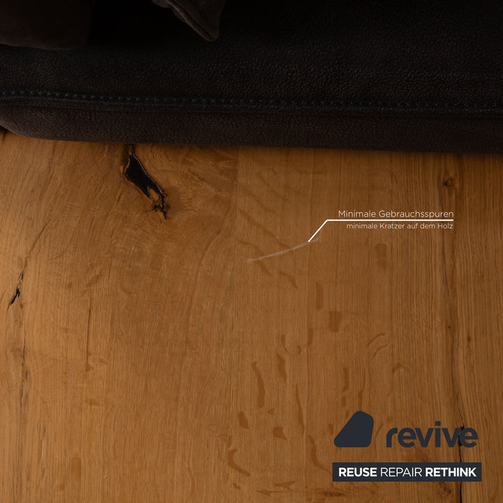 Koinor Phoenix Leder Zweisitzer Grau Sofa Grau Ecksofa Holz Podest manuelle Funktion Couch Recamiere rechts