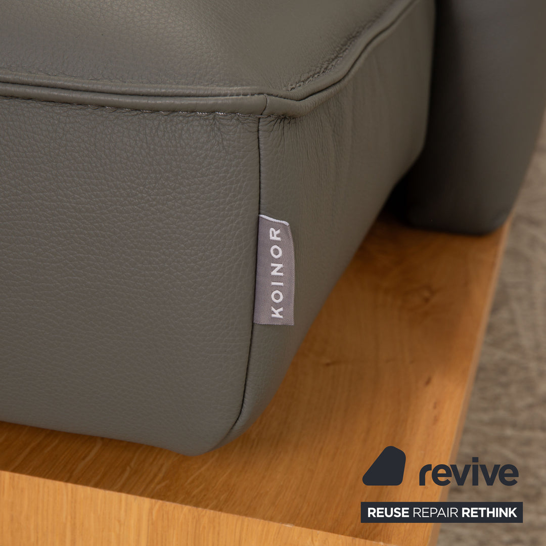 Koinor Phoenix canapé d'angle en cuir gris canapé à fonction manuelle