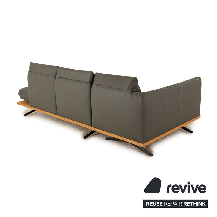 Koinor Phoenix canapé d'angle en cuir gris canapé à fonction manuelle
