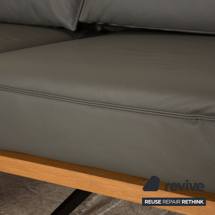 Koinor Phoenix canapé d'angle en cuir gris canapé à fonction manuelle