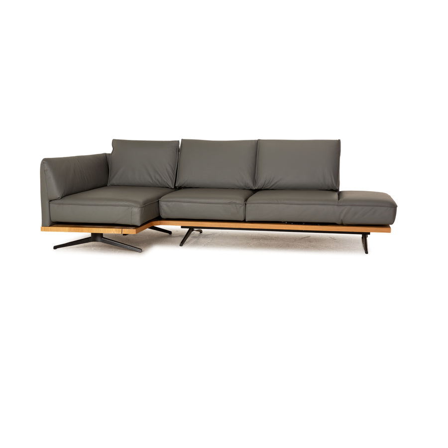 Koinor Phoenix canapé d'angle en cuir gris canapé à fonction manuelle