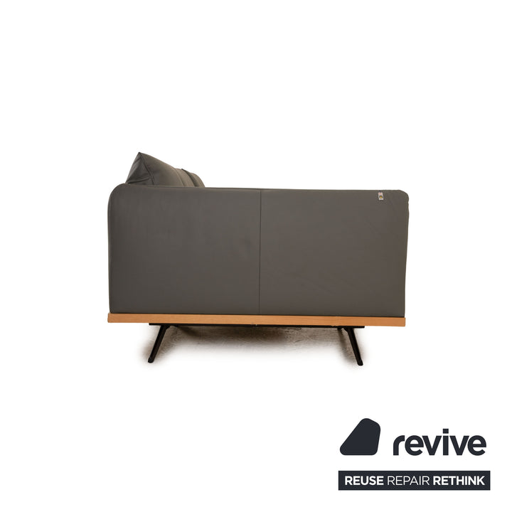 Koinor Phoenix canapé d'angle en cuir gris canapé à fonction manuelle