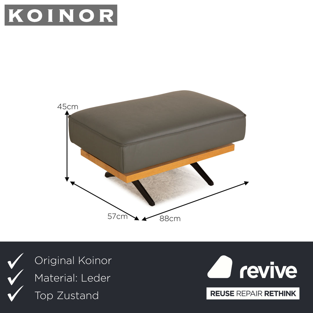 Koinor Phönix Leder Hocker Grau
