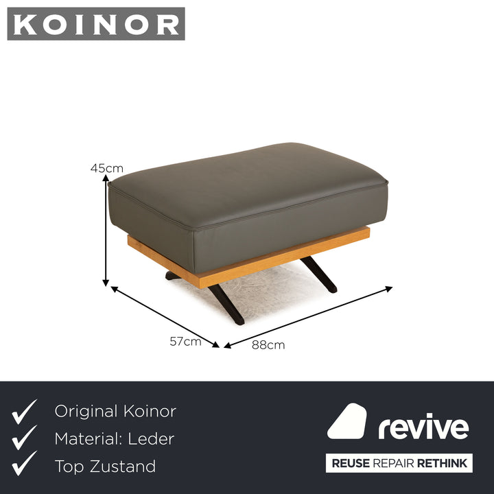 Koinor Phönix Leder Hocker Grau