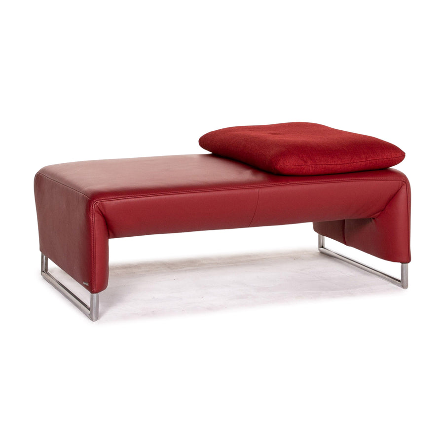 Koinor Ramon Tabouret en cuir Rouge Ottoman #14601