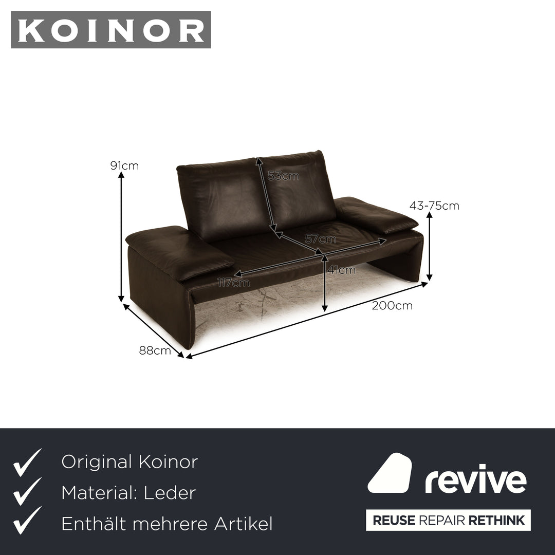 Koinor Ramon leather sofa set brown two seater couch function