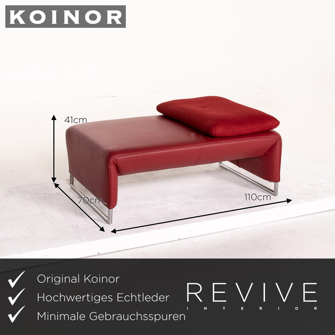 Koinor Ramon Leder Sofa Garnitur Rot 1x Zweisitzer 1x Hocker Funktion #14896